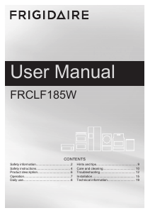 Manual Frigidaire FRCLF185W Freezer
