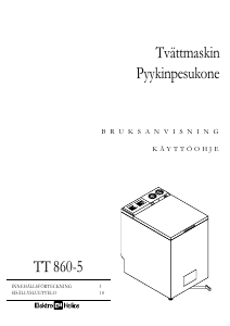 Käyttöohje ElektroHelios TT860-5 Pesukone