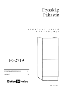 Käyttöohje ElektroHelios FG2719 Pakastin