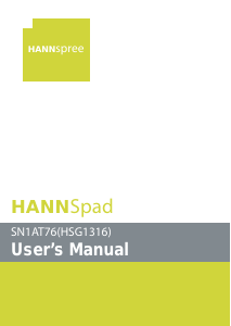 Manual Hannspree SN1AT76 HannsPad Tablet