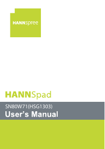 Manual Hannspree SN80W71 HannsPad Tablet