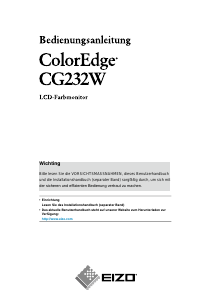 Bedienungsanleitung Eizo ColorEdge CG232W LCD monitor