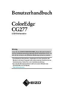 Bedienungsanleitung Eizo ColorEdge CG277 LCD monitor