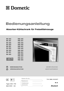 Bedienungsanleitung Dometic RM 8400 Kühlschrank