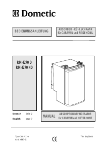 Bedienungsanleitung Dometic RM 4270 ND Kühlschrank