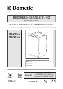 Bedienungsanleitung Dometic RM 7401 LSC Kühlschrank