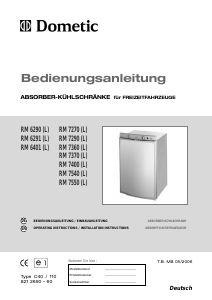 Bedienungsanleitung Dometic RM 7550 L Kühlschrank