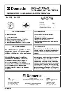 Manual Dometic RM 2352 Refrigerator