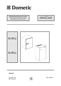 Bedienungsanleitung Dometic EA355L MiniCool Kühlschrank