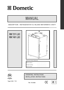 Manual Dometic RM 7211 LSC Refrigerator