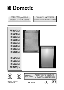 Manuale Dometic RM 7400 L Frigorifero