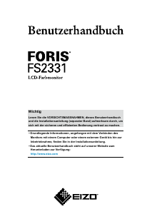 Bedienungsanleitung Eizo Foris FS2331 LCD monitor