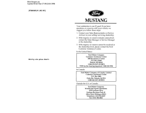 Bruksanvisning Ford Mustang (1996)