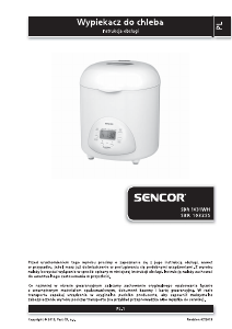 Instrukcja Sencor SBR 1032SS Automat do chleba