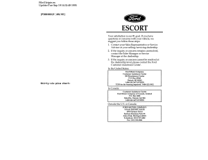 Manual Ford Escort (1996)