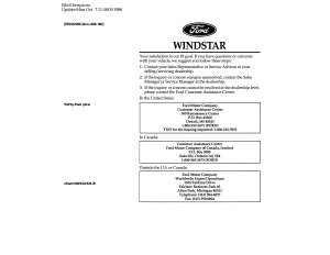 Manual Ford Windstar (1998)