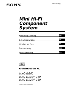 Bruksanvisning Sony MHC-RG30 Stereoanläggning