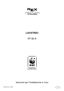 Manuale Electrolux-Rex RT80A Lavatrice