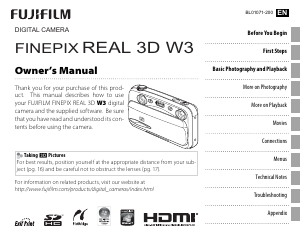 Manual Fujifilm FinePix Real 3D W3 Digital Camera