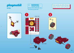 Manuál Playmobil set 6163 Pirates Mořský lupič s interaktivním červeným kanónem