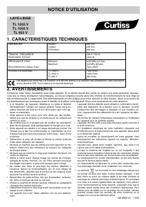 Mode d’emploi Curtiss TL853V Lave-linge