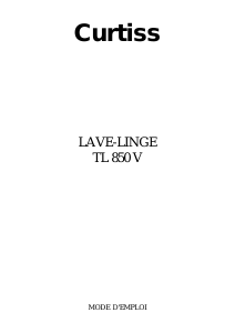 Mode d’emploi Curtiss TL850V Lave-linge