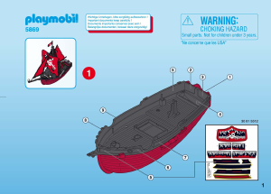 Manual de uso Playmobil set 5869 Pirates Barco corsario