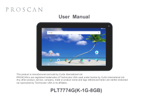 Handleiding Proscan PLT7774G Tablet
