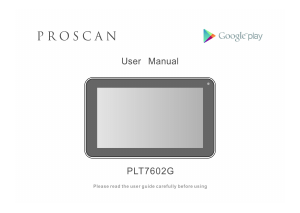 Mode d’emploi Proscan PLT7602G Tablette