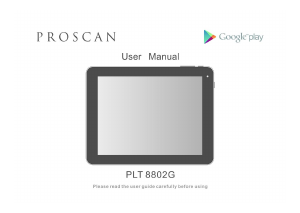 Mode d’emploi Proscan PLT8802G Tablette