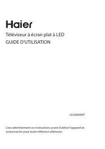 Mode d’emploi Haier LE32K6000T Téléviseur LED