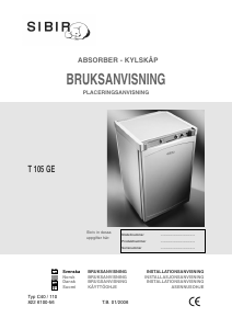 Bruksanvisning SIBIR T105GE Kjøleskap