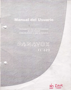 Manual de uso Panavox FL 620 Lavadora