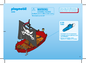 Manual de uso Playmobil set 5298 Pirates Barco corsario