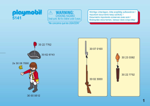 Manual de uso Playmobil set 5141 Pirates Soldado con cañón