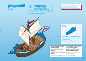 Manuale Playmobil set 5140 Pirates Barca a vela con cannone