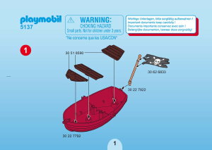 Manuale Playmobil set 5137 Pirates Barca dei pirati con pesce martello