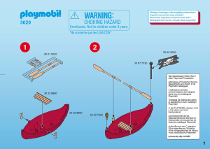 Handleiding Playmobil set 5020 Pirates Gigantisch octopus met roeiboot
