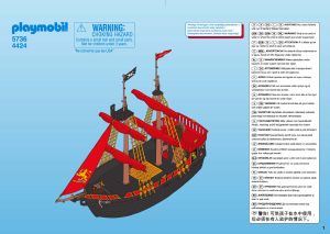 Handleiding Playmobil set 4424 Pirates Blackbeard's piratenschip