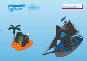 Bruksanvisning Playmobil set 4067 Pirates Piratskepp och ö
