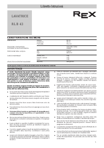 Manuale Rex RLB43 Lavatrice