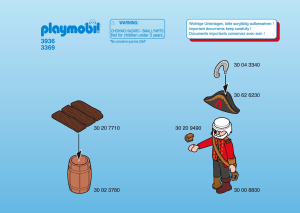 كتيب Playmobil set 3936 Pirates قائد المنتخب