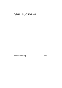 Bruksanvisning Husqvarna-Electrolux QSG6104 Spis