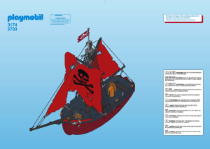 Manual Playmobil set 3174 Pirates Red pirateship