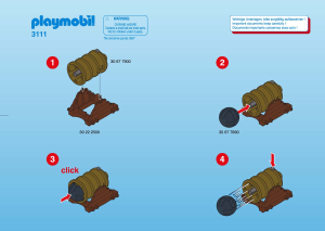 Manual de uso Playmobil set 3111 Pirates Cañon y soldados