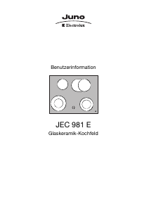 Bedienungsanleitung Juno-Electrolux JEC981E Kochfeld