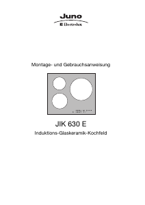 Bedienungsanleitung Juno-Electrolux JIK630E Kochfeld