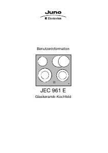 Bedienungsanleitung Juno-Electrolux JEC961E Kochfeld