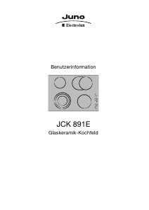 Bedienungsanleitung Juno-Electrolux JCK891E Kochfeld