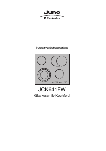 Bedienungsanleitung Juno-Electrolux JCK641EW Kochfeld